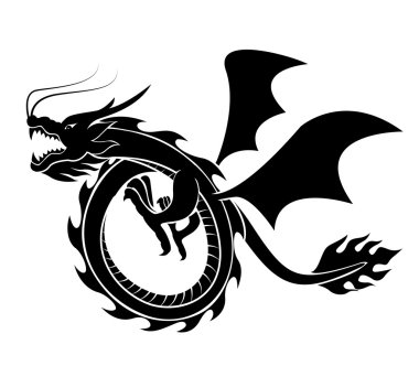 ejderha siluet vektör