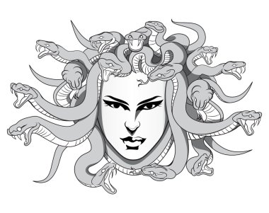 Medusa siluet vektör