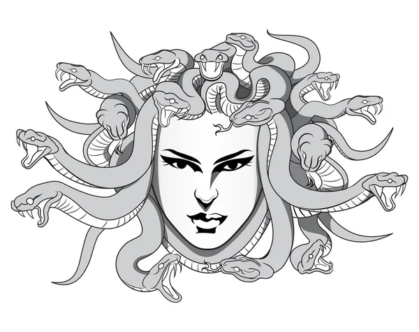 Medusa silueta vector — Archivo Imágenes Vectoriales
