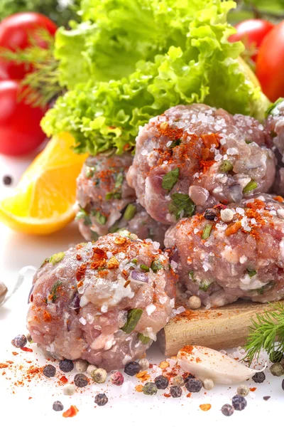 Fresh meatballs on white — Stock Photo, Image