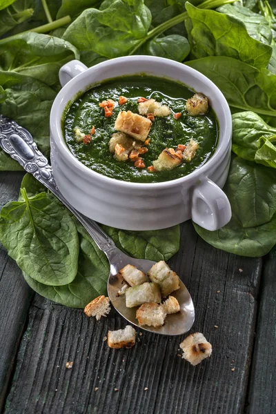 Spinazie potage soep — Stockfoto