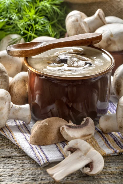 Champignoncremesuppe — Stockfoto