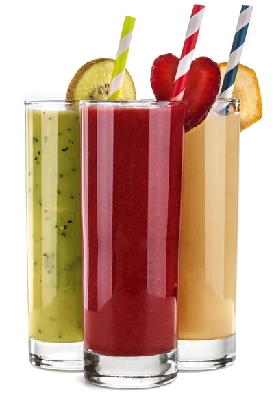 Banana, kiwi and strawberry juice — Stock Photo, Image