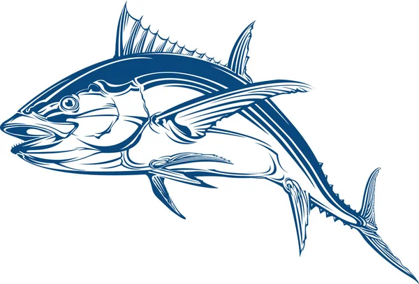 Blåfenad Tonfisk Thunnus Thynnus Vektorillustration — Stock vektor