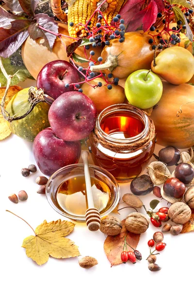 Autumn fruits on table — Stock Photo, Image