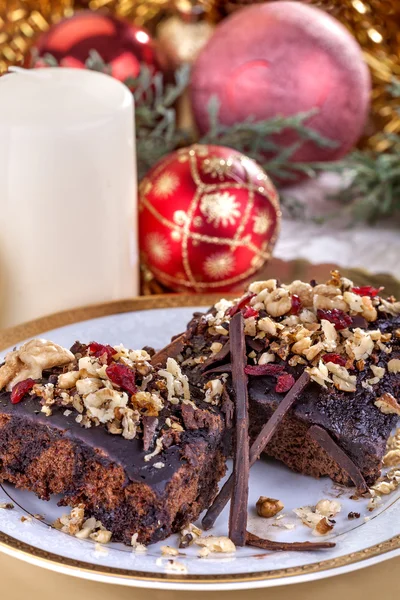 Torta di cioccolato di Natale — Foto Stock