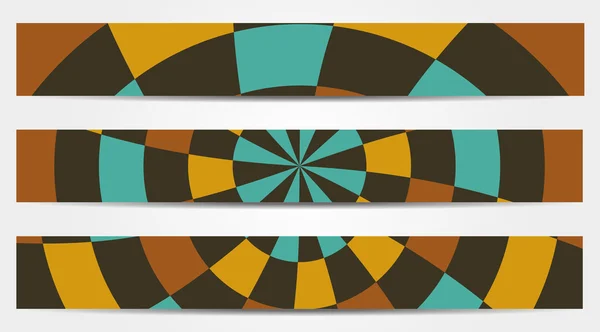 Set van 3 geïsoleerde banners in retro afgeronde ontwerp — Stockvector