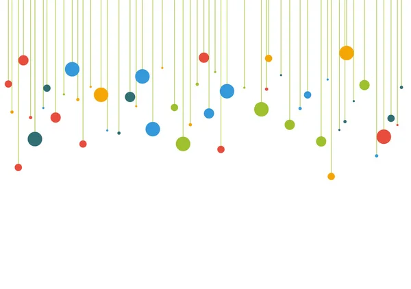 Modèle de fond avec des points colorés suspendus de haut — Image vectorielle