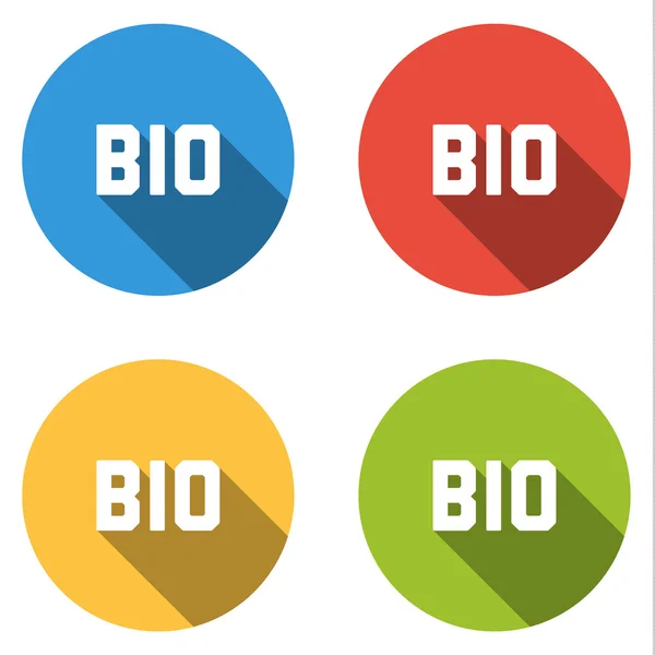 Colletion de 4 icônes colorées isolées pour BIO — Image vectorielle