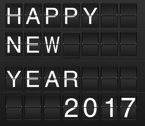 Happy New Year 2017 card in display board style — Stock Vector