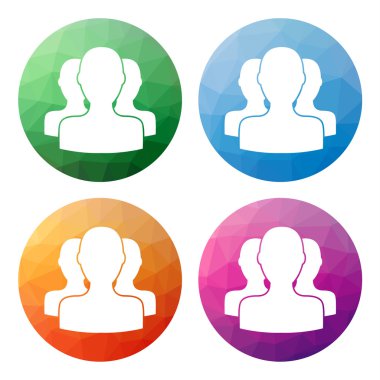 4 izole modern düşük poligon düğme kümesi - simgeler - için yani