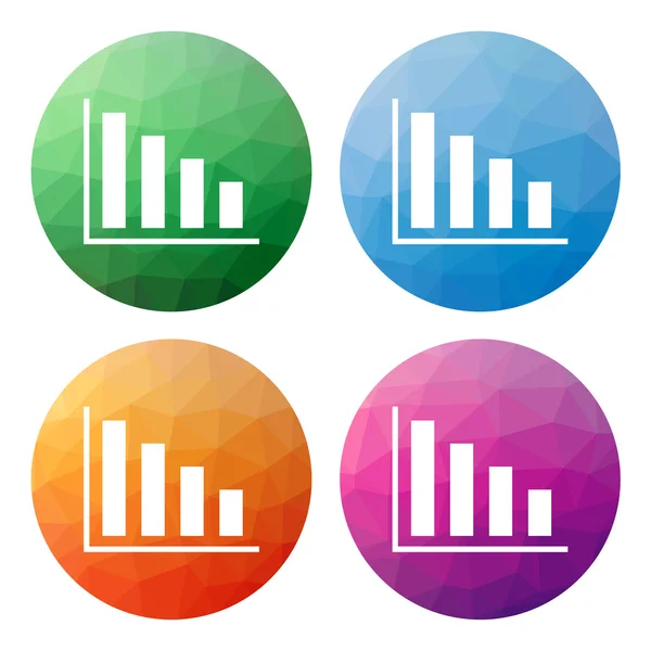 Ensemble de 4 boutons polygonaux bas isolés modernes - icônes - pour co — Image vectorielle