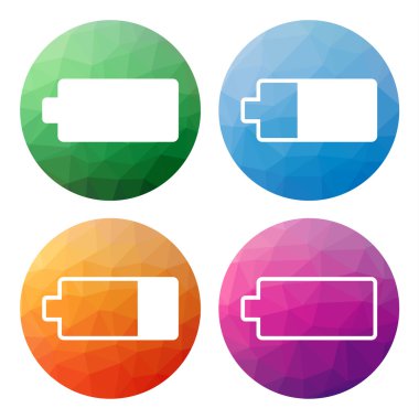 4 izole modern düşük poligon düğme kümesi - simgeler - ba için