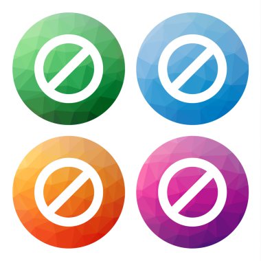 4 izole modern düşük poligon düğme kümesi - simgeler - ba için