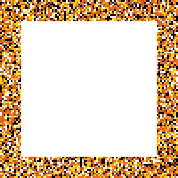 Pikseli kwadratowych granicy mozaika (rama) w kolory ognia — Wektor stockowy