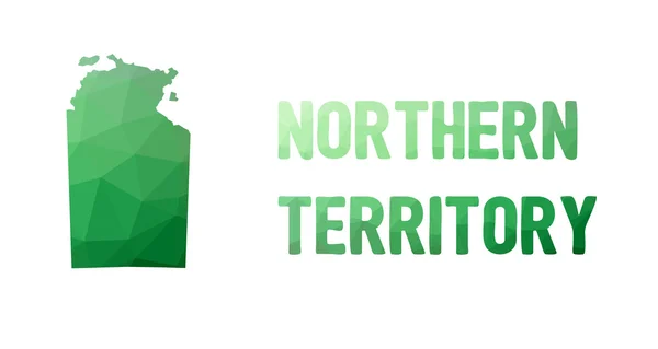 노던 테리토리, Nt-정치의 녹색 다각형 모자이크 지도 — 스톡 벡터