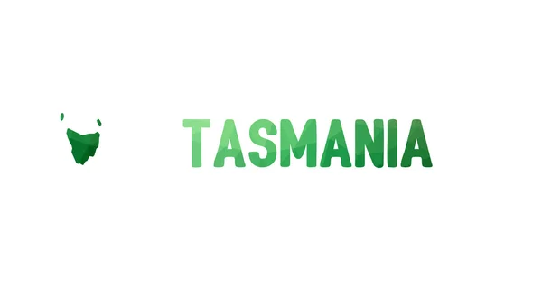 Grüne polygonale Mosaikkarte von Tasmanien, tas - politischer Teil von — Stockvektor