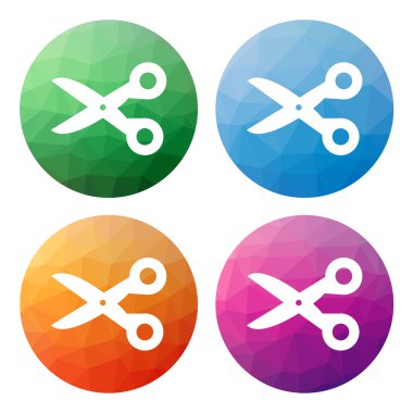 4 izole modern düşük poligon düğme kümesi - simgeler - sc için