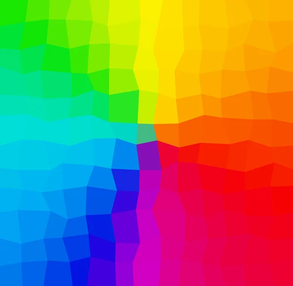 Regenbogen abstraktes Mosaik niedriger Polygonrückwand im Spektrum, Regen — Stockvektor