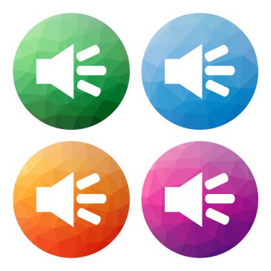 4 izole modern düşük poligon düğme kümesi - simgeler - sp için