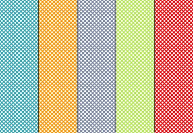 Mavi, turuncu, gri, gree 5 kesintisiz polka dot desenleri