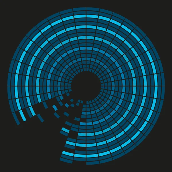Fond coloré dans les tons de bleu en tuiles circulaires avec bla — Image vectorielle