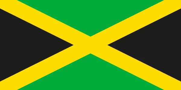 Bandeira nacional da Jamaica em cores oficiais — Vetor de Stock