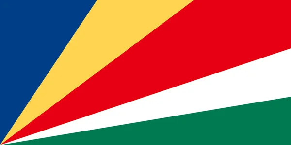 Drapeau national des Seychelles aux couleurs officielles — Image vectorielle