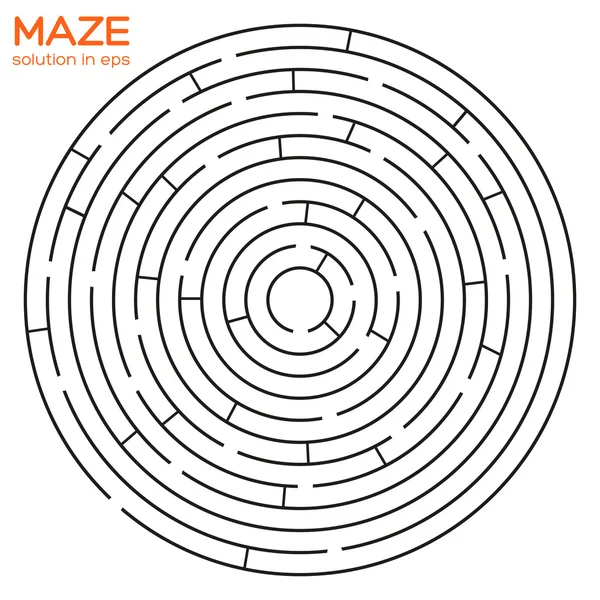 Labyrinthe circulaire avec solution en eps — Image vectorielle