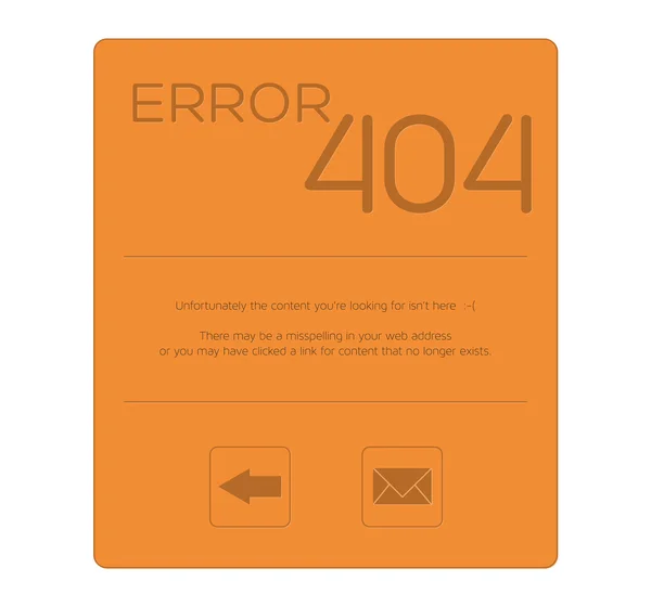 Error naranja 404 con buen mensaje — Vector de stock