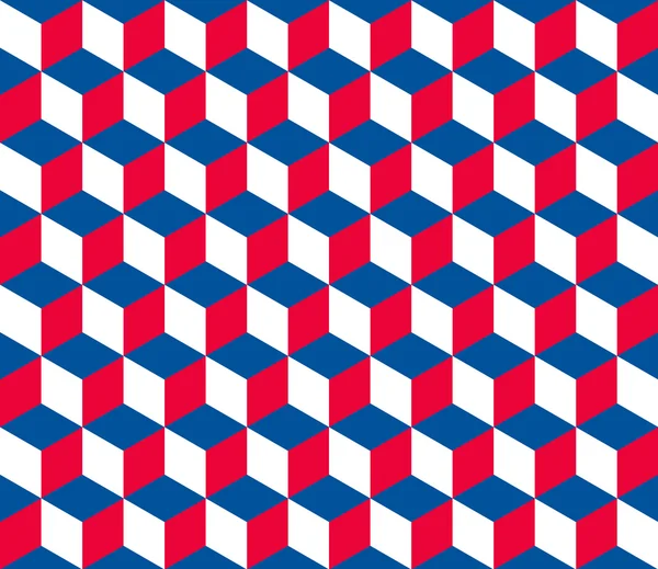 Бесшовный шестиугольный (кубический) узор в цветах Чешской Республики — стоковый вектор