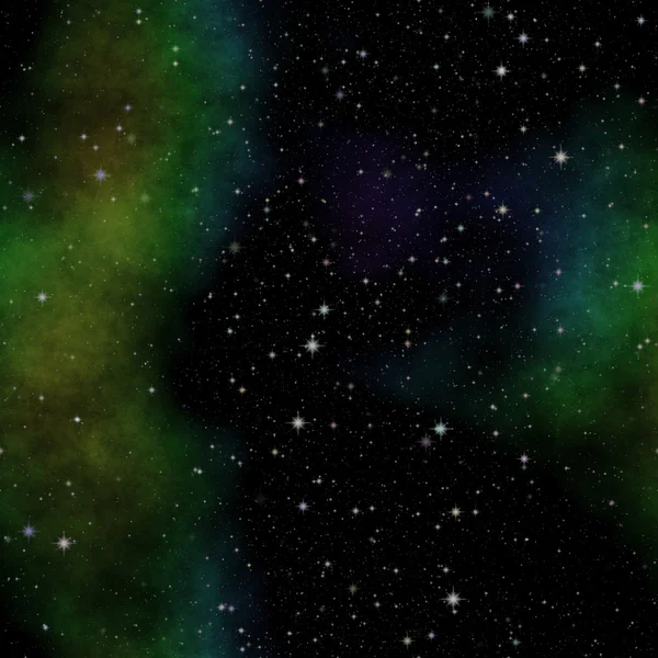 Ilustração espacial com estrelas e nebulosas — Fotografia de Stock