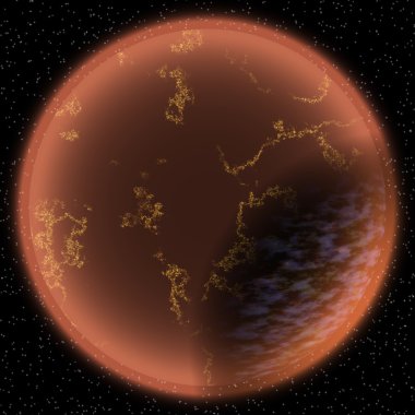 Fantezi gezegen illüstrasyon