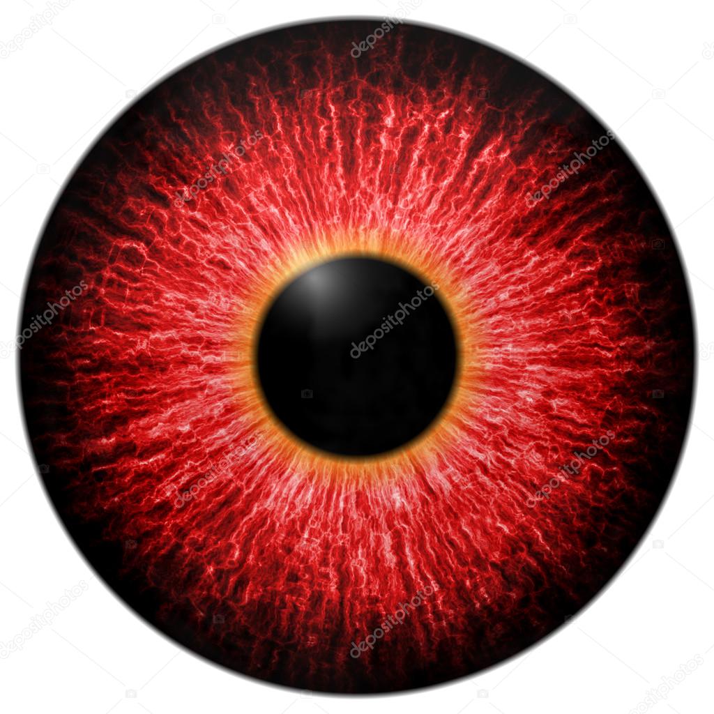 Illustration of red scary eye