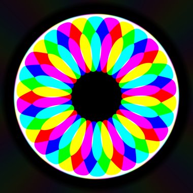 Caleidoscopic neon çiçek şekil