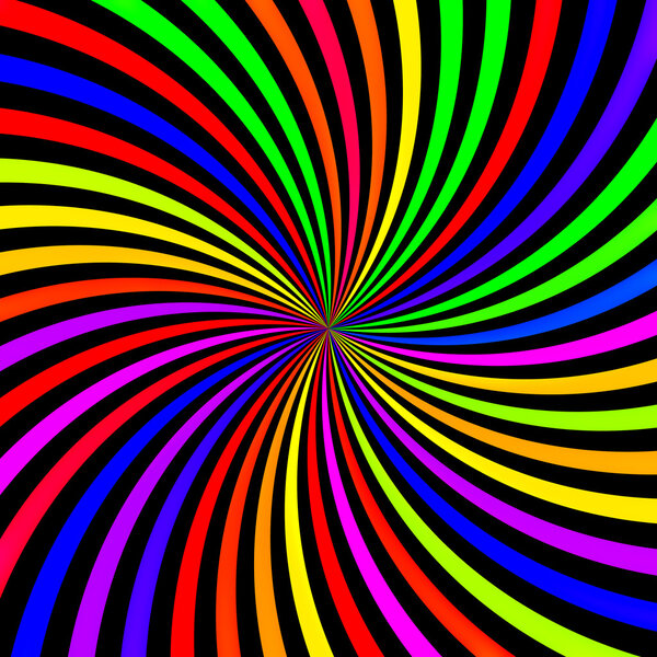 Abstract neon rainbow swirl