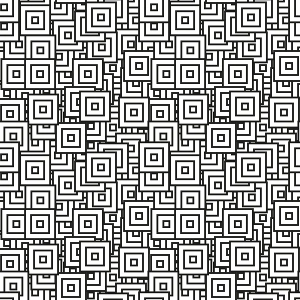 Sömlös svarta och vita kvadratiska mönster — Stock vektor