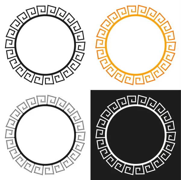 Collection of 4 isolated greek stylized frames — Stock Vector
