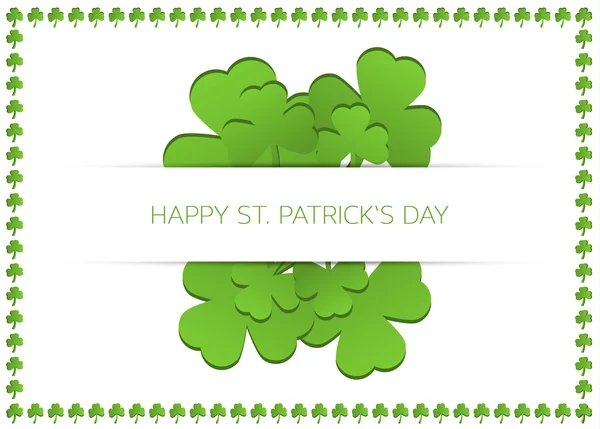 Happy St Patrick's day card med shamrocks — Stock vektor