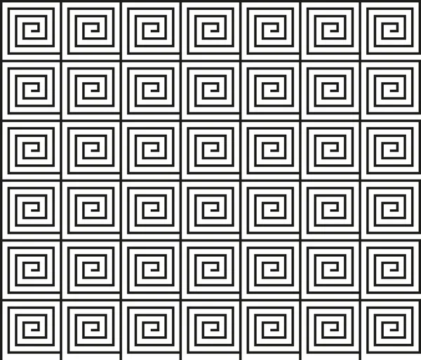 无缝的几何图案，黑色正方形像螺旋 — 图库矢量图片