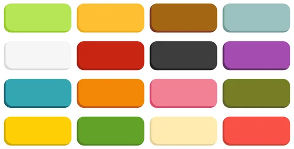 Collection de 16 boutons isolés — Image vectorielle