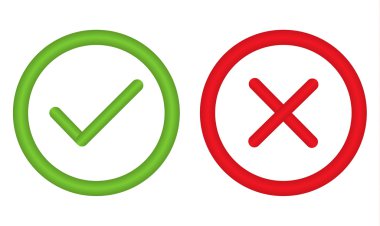 Daire içinde sıradışı doğru ya da yanlış sembolü