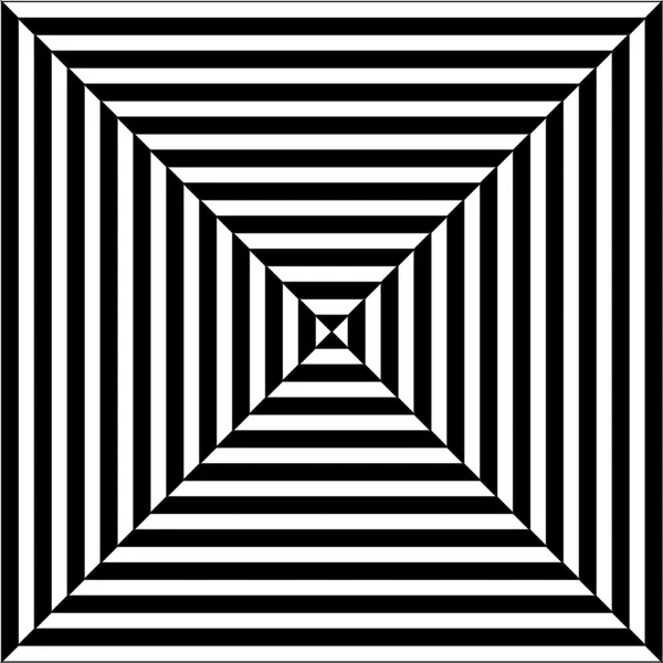 Op art illustration of black and white squares — Stock Vector