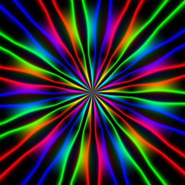 Iillustration neon renkler koyu arka plan üzerinde