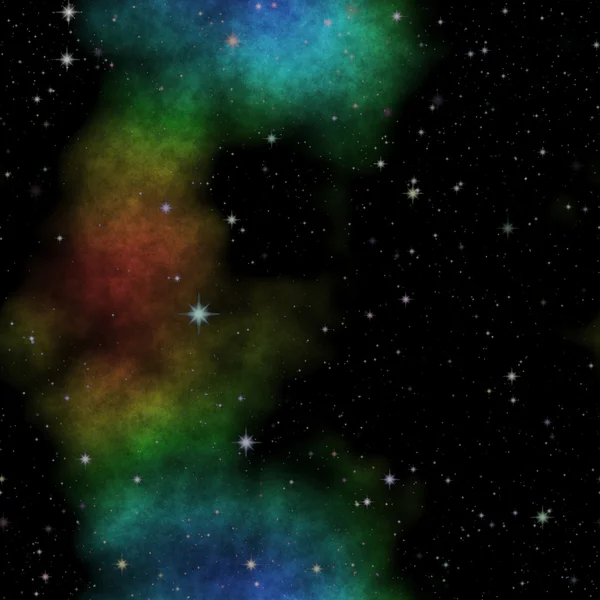 Utrymme illustration med stjärnor och färgglada nebulosa — Stockfoto