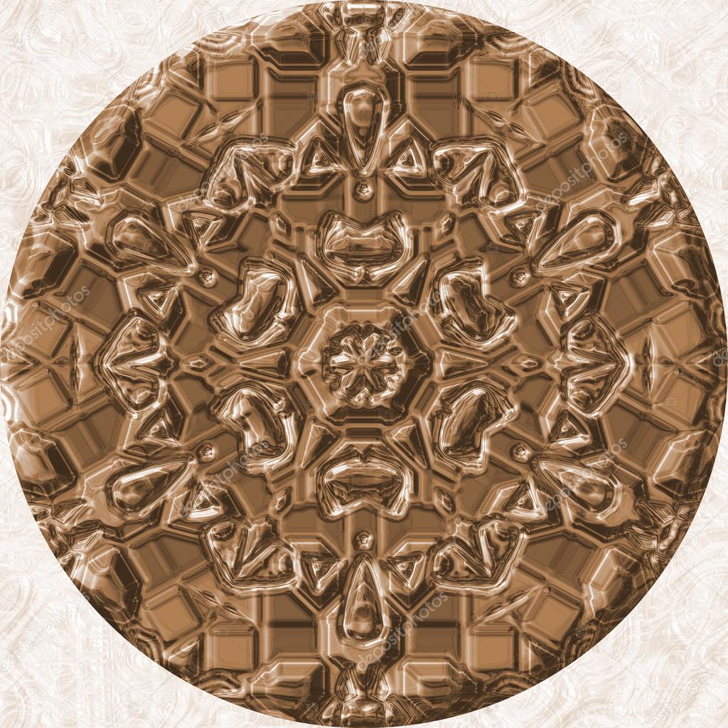 Bronze (brown) jewelled (diamond) circle