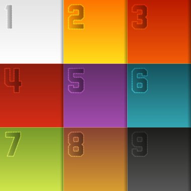 9 renkli kutuları (kare) düzeni