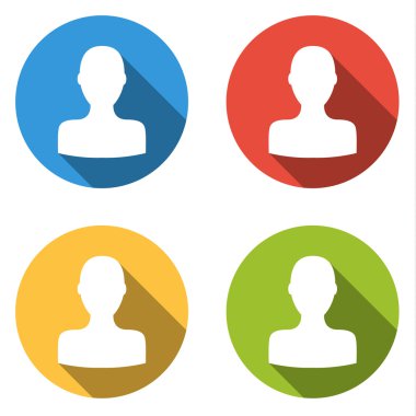 4 kişi (kullanıcı için yalıtılmış düz renkli düğmeleri topluluğu)