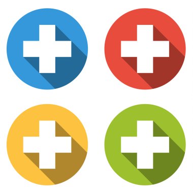 4 izole düz renkli düğmeleri (eklemek yardım topluluğu)