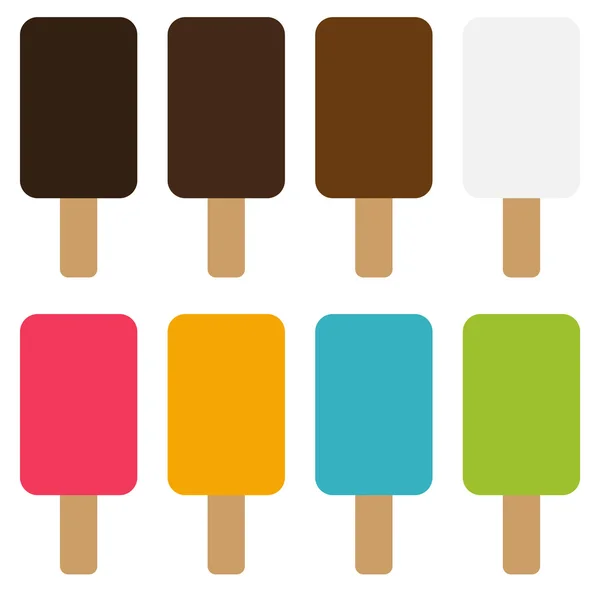 collection of 8 simple colorful isolated ice lolly